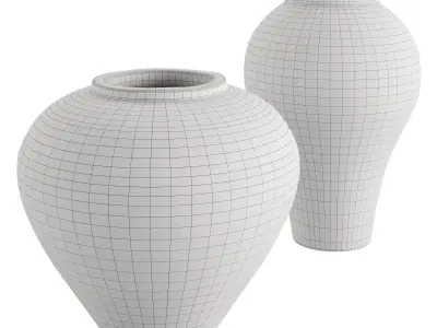 Round Concrete Vase 3D model