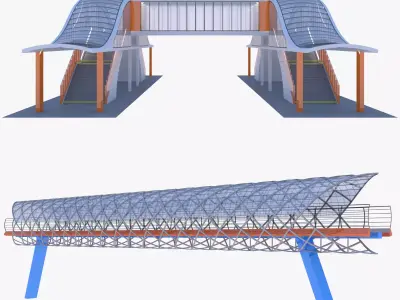 Covered bridges collection 3D Model Pack