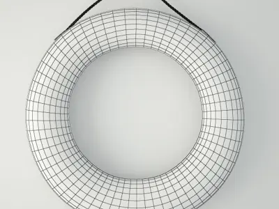 Red and White Life Preserver 2 3D model