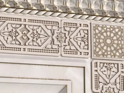 Arch in oriental style Arab decorative wall  3D model