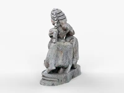 Wooden Buddha Scan Low-poly 3D model