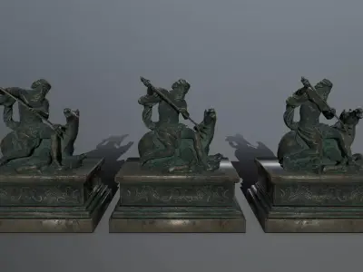 Neptune Statue Low-poly 3D model shop