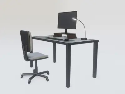 Contemporary Office Desk 3D model