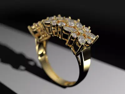 WEDDING LUXURY RING  3D print model