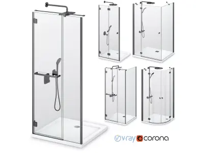 Cabin showers Radaway Carena black 3D model