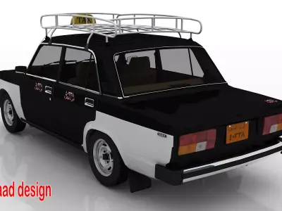 vaz 2105 taxi cairo 1990 3D model