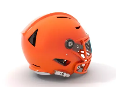 Vibrant Orange Helmet model pack Low-poly 3D model