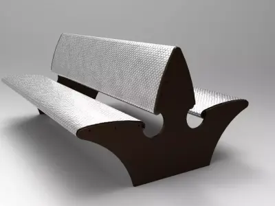 Double street bench Free 3D model