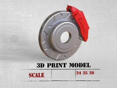 Free STL printable brake rotor disc Two versions Free 3D print model