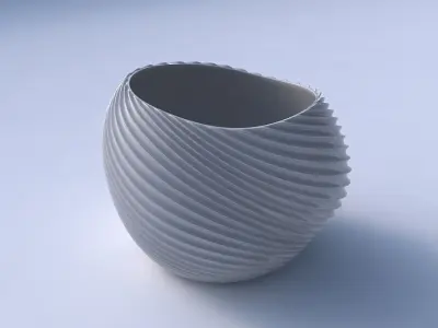 Bowl compressed 2 with bent extruded lines 3 3D print model
