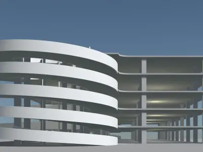 Parking garage building in structure 25-25 3D model
