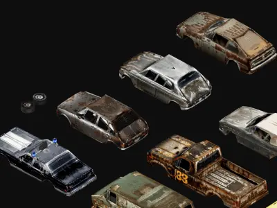 PS1 - PSX Retro Car PACK Low-poly 3D model