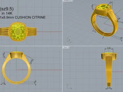 Stone Ring 0536 Free 3D print model