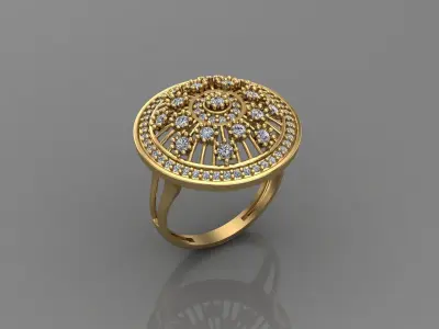 STL 3DM Print Ready Women Diamond Ring Lightweight Printable  3D print model 65
