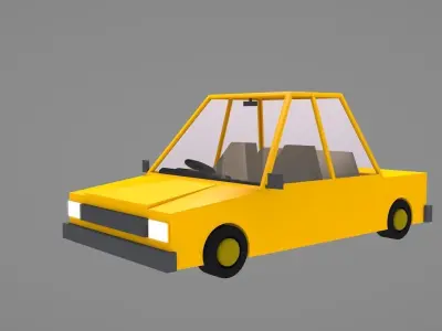 Cartoon Cars Low Poly Low-poly 3D model