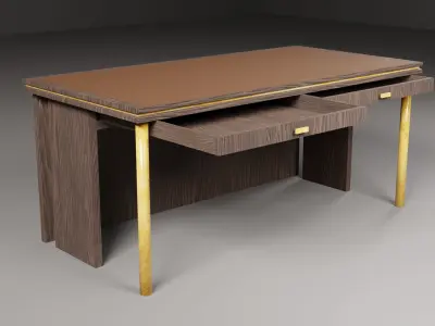 Desks office tables low-poly 3d model Low-poly 3D model