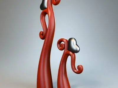 Dancing heart sculpture 3D model