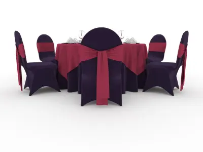 Banquet Table and Chair 70 3D model