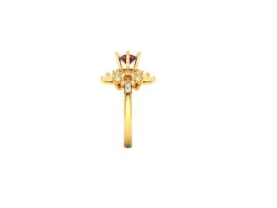 Solitaire Engagement Wedding Ring 3D print model 2