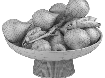 bowl of black figs fruit 3D model