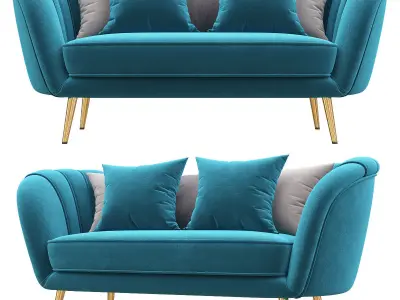 Deals on Alexandrea Velvet Flared Arm Loveseat 3d model Low-poly 3D model