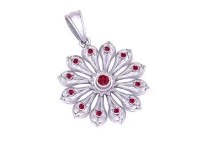 Gold Flower Pendant 3D printable model  3D print model