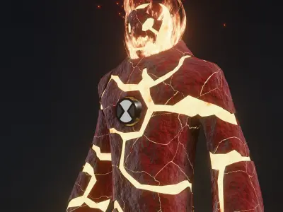 Heatblast  from  Ben 10   UV unwrapped and Textures Provided Free 3D model