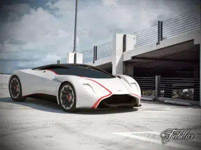 Aston Martin dp100 and Environment 3D model