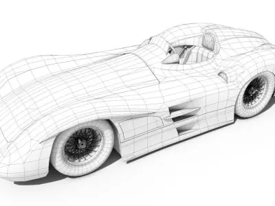 Mercedes Benz streamliner w196 Low-poly 3D model
