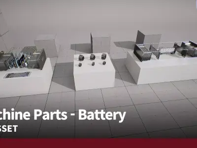Machine Parts - Battery Low-poly 3D model