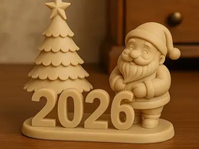 3D Printed Christmas Decoration 2026 Santa Claus Tree 3D print model