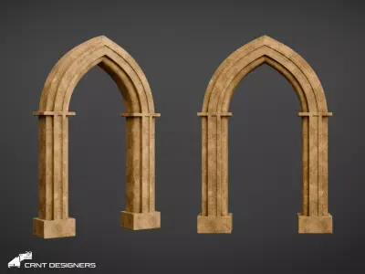 Medieval Gothic Arch 3D Model 3D model