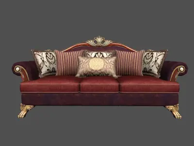 Ambiance Sofa Capitones 3 Seat sofa VR AR 3DModel 3D model