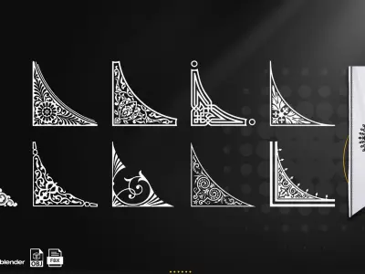 300 Ornamental and linear corner patter Alpha Texture