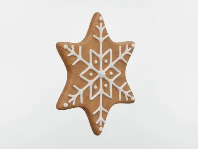 Gingerbread Christmas Cookie 04 3D model