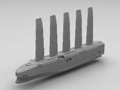 Oceanbird is a large  wind-powered vessel 3D model