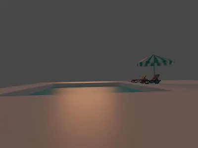 Luxury villa Low-poly 3D model