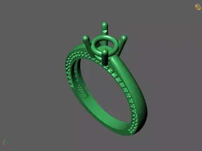 Solitaire Engagement Ring Diamond Women Ring Stone 3D print STL 3D print model