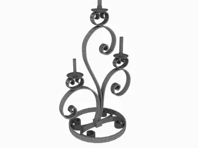 Candelabra Black And Golden 3D model