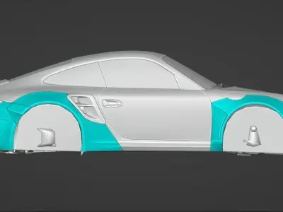 Porsche 911 Turbo Liberty Walk 3D model