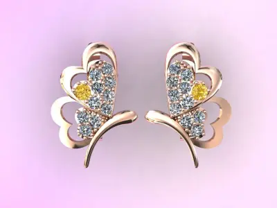 Butterfly Earrings Luxury 3D print model