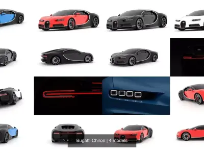 Bugatti Chiron 3D Model Pack