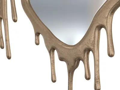 Rowen homes Molten Gold Drip XL Abstract Mirror 3D model