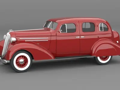 1936 Chevrolet Master De Luxe 4 Door Sports Sedan 3D model