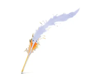 Orange Feather model pack Low-poly 3D model