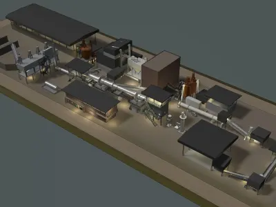 Industrial building 23ZZ33 3D model