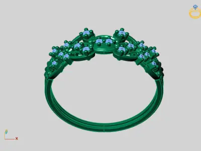 Women Ring Diamond Stone STL 3DM Lightweight Printable 3D print model 13