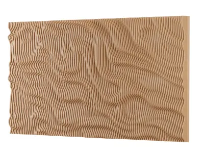 Parametric Wavy Wooden Wall Decor 05 - wood cutting machines  3D model