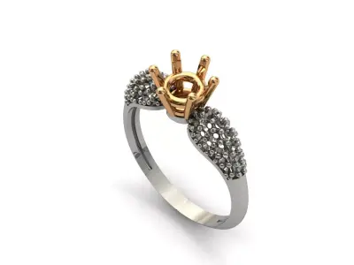 Solitaire Engagement Ring Diamond Women Ring Stone 3D print STL 3D print model