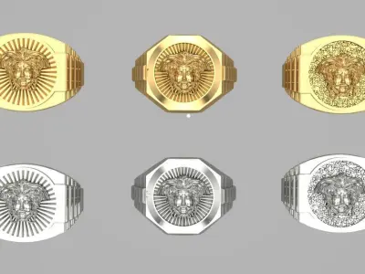Medusa and rolex rings 3D print model